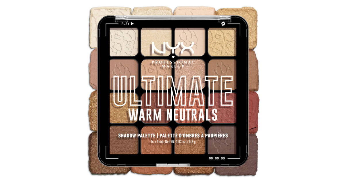 NYX Professional Makeup Ultimate Eyeshadow Palette - 0.02oz, 16 Colors - New