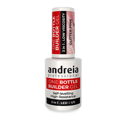 ANDREIA ONE BOTTLE GEL CONSTRUÇÃO 3 EM 1 BAIXA VISCOSIDADE GLITTER PINK